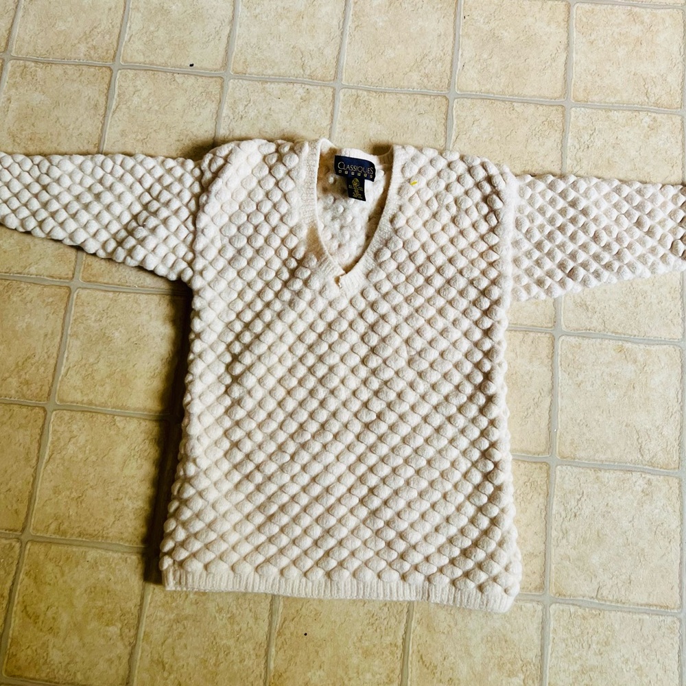 Chaps Ivory Textured Knit Sweater